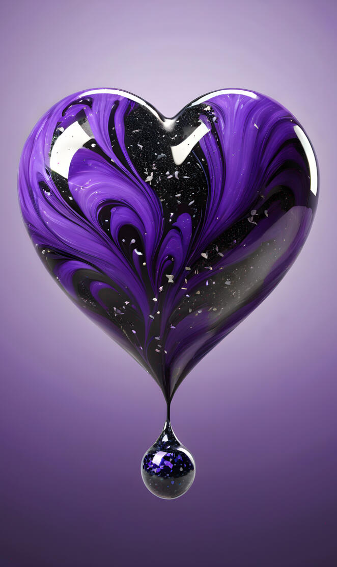 black n purple heart 💜