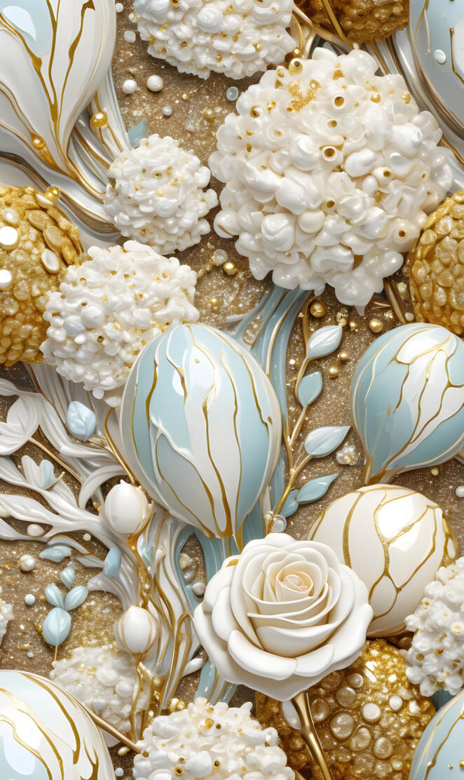 a table is filled with decorative items