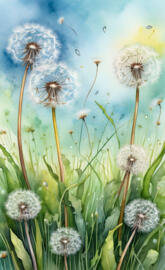 a group of dandelions