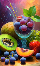 wine glass of fruit