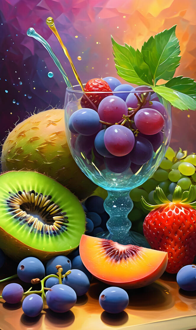 wine glass of fruit