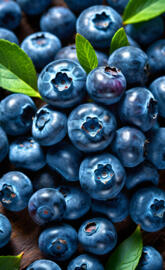 a group of blueberries