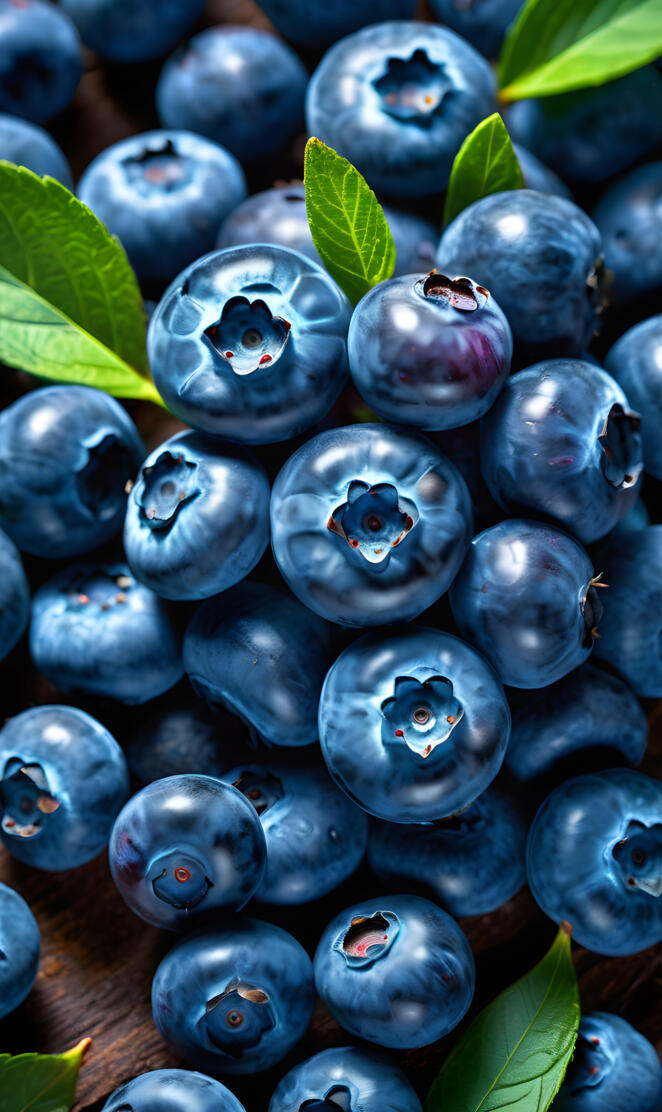 a group of blueberries
