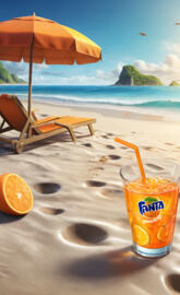 fresh Fanta at summer