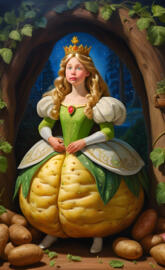 Aurora, wearing potato