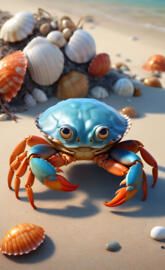a crab on the beach