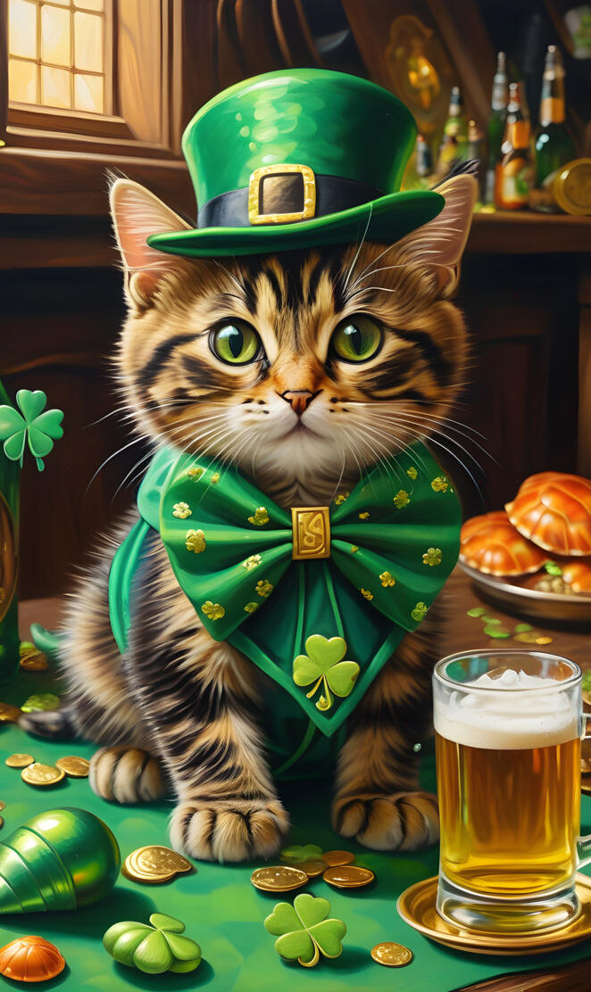 Saint Patrick's Day Blast with kitten