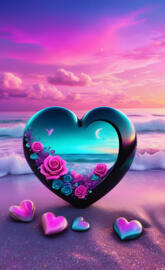 Heart and sunset , Valentine's Day approaching