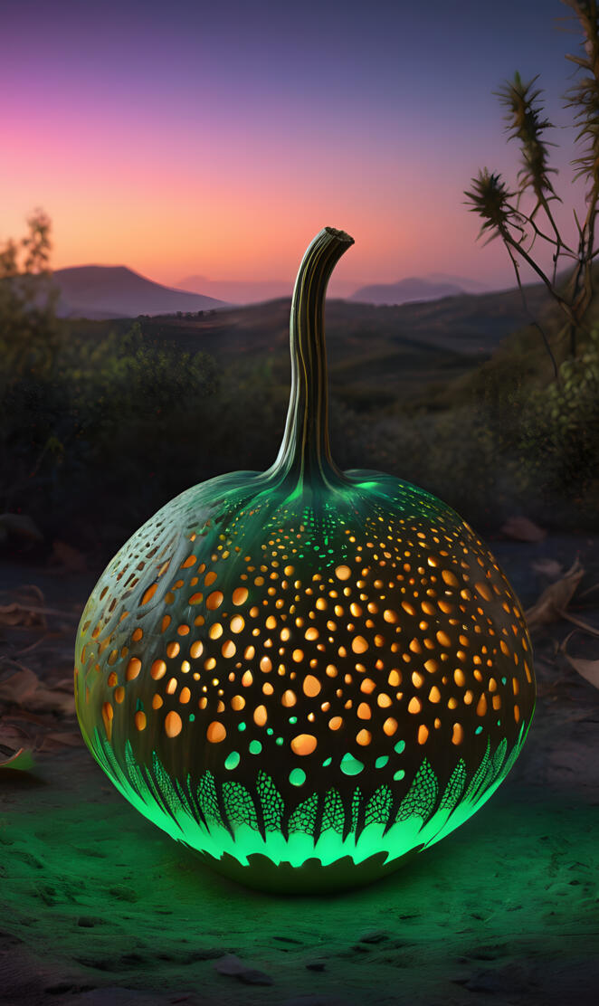 Bioluminescent ColdLight Gourd Lantern