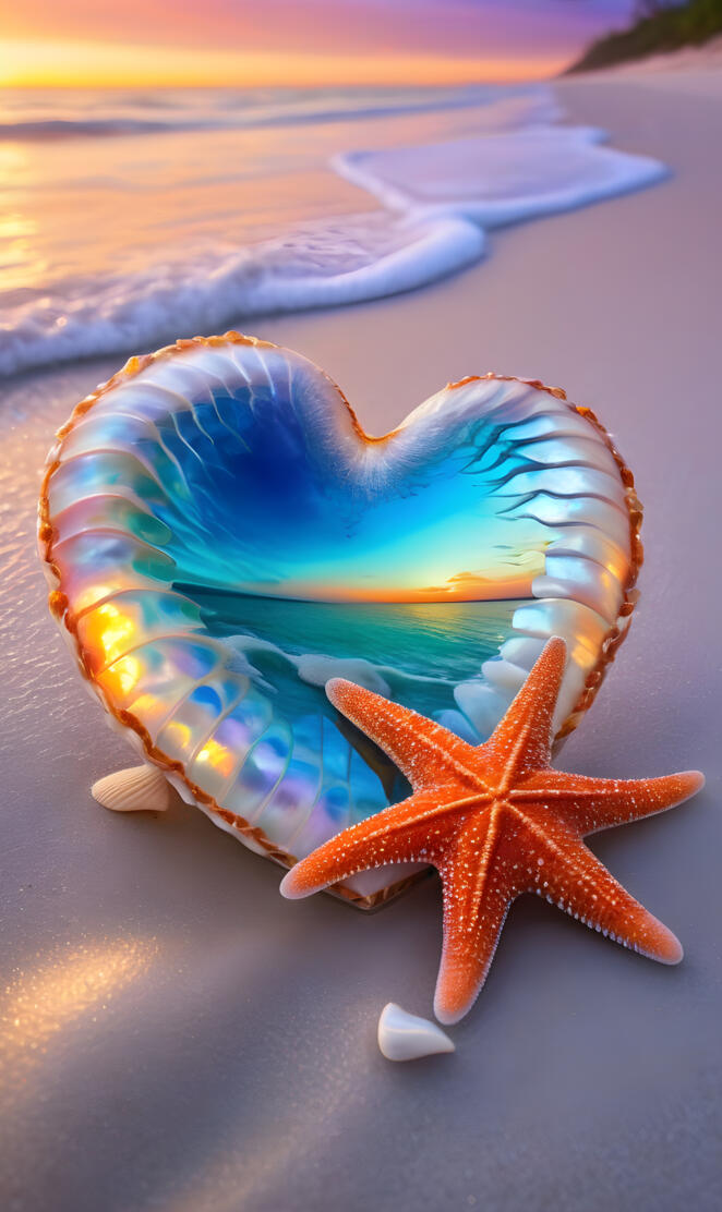 mother of pearl heart