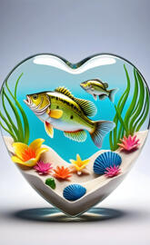 a fish bowl with a fish in it