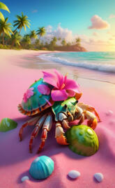 Colorful hermit crab