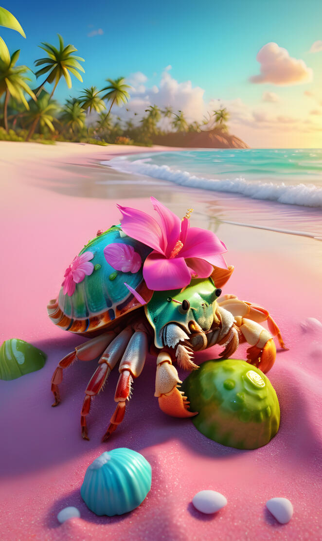 Colorful hermit crab