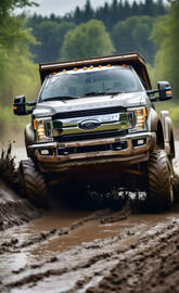 Ford f450 mudding (dump truck)