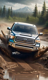 Toyota tundra driving in mud pit