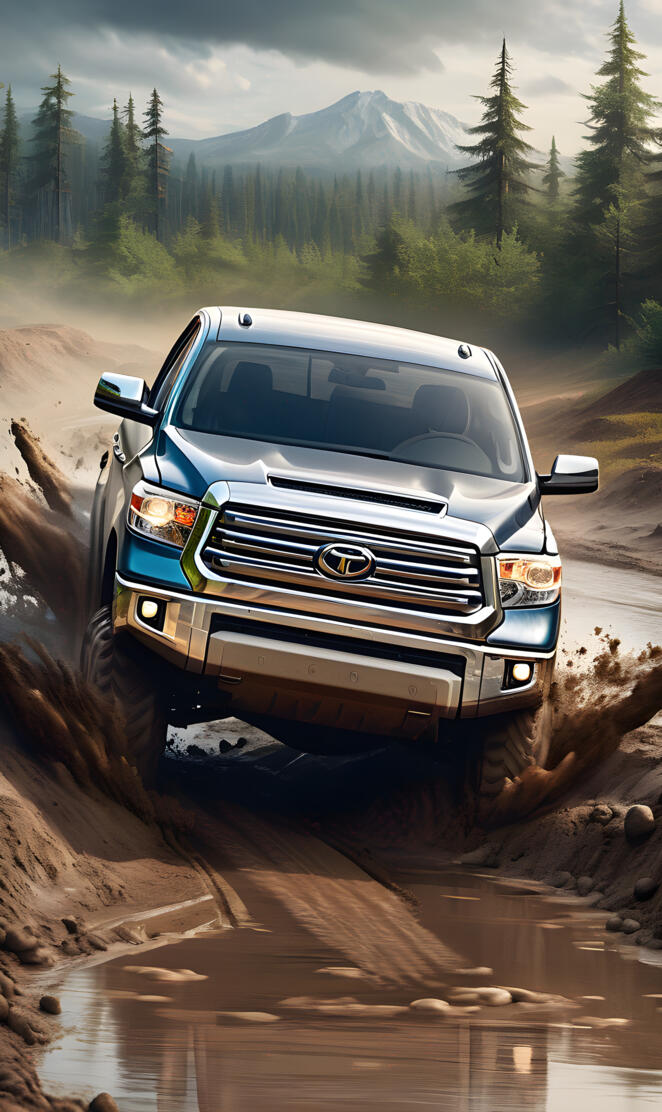 Toyota tundra driving in mud pit