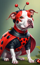 American Bulldog Ladybugging It