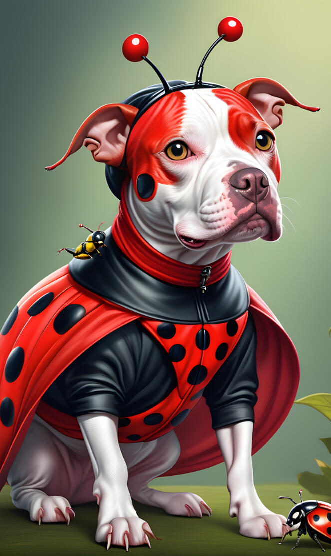 American Bulldog Ladybugging It