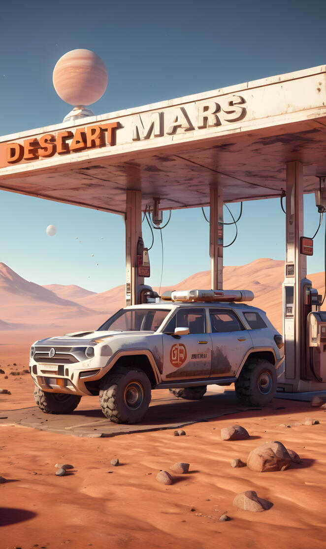 pit Stop on Martian terain