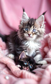 kittens pink background
