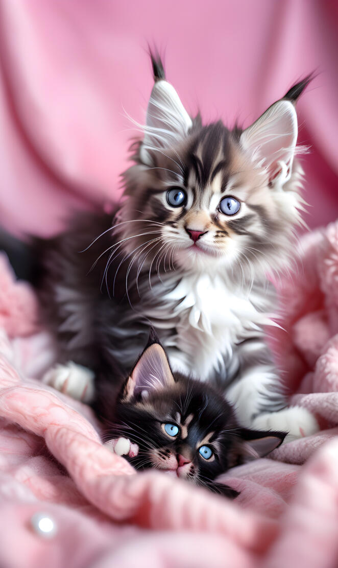 kittens pink background