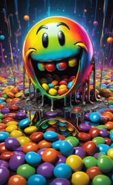 a large yellow and blue ball pit