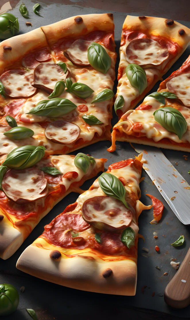 a pizza with pepperoni and olives on it