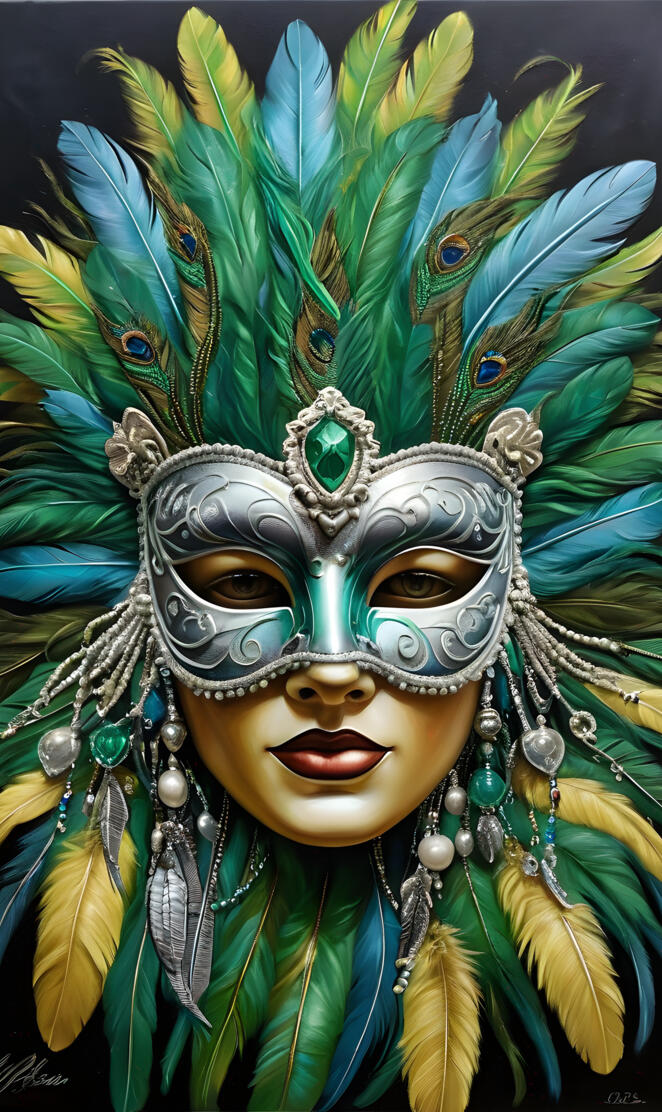 Philadelphia Eagles inspired mask, Mardi gras