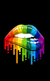 Rainbow Lips -Black