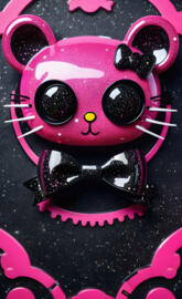 a pink and black game controller