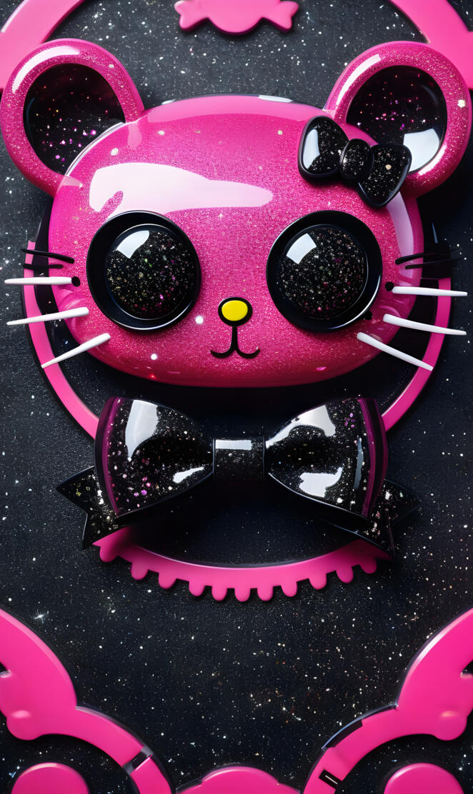 a pink and black game controller