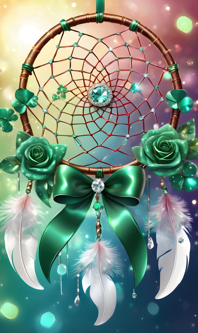 emerald dreamcatcher with bow