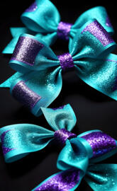 Purole and turquoise bows