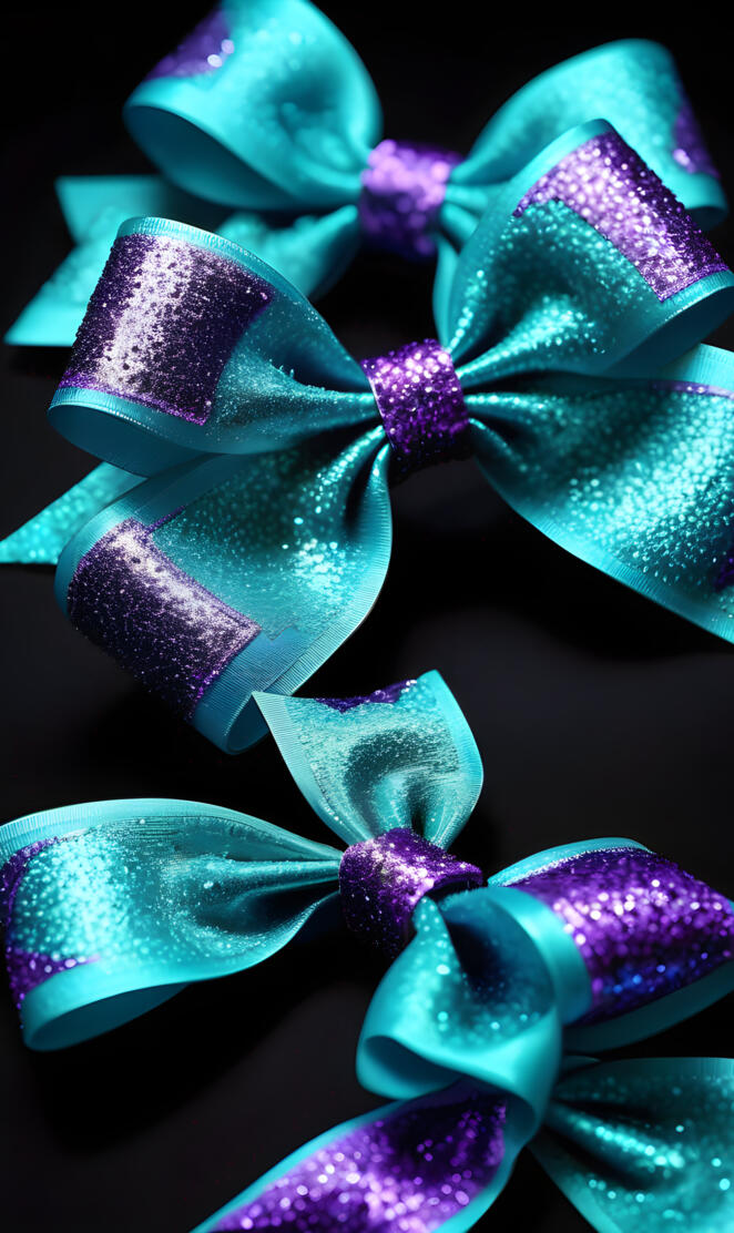 Purole and turquoise bows