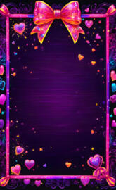 Purple Bows & Heart Frame