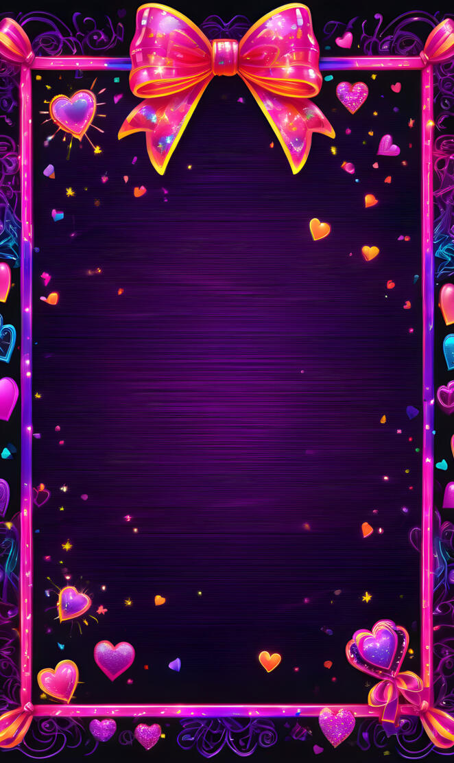 Purple Bows & Heart Frame