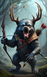 monster fighting with a bow