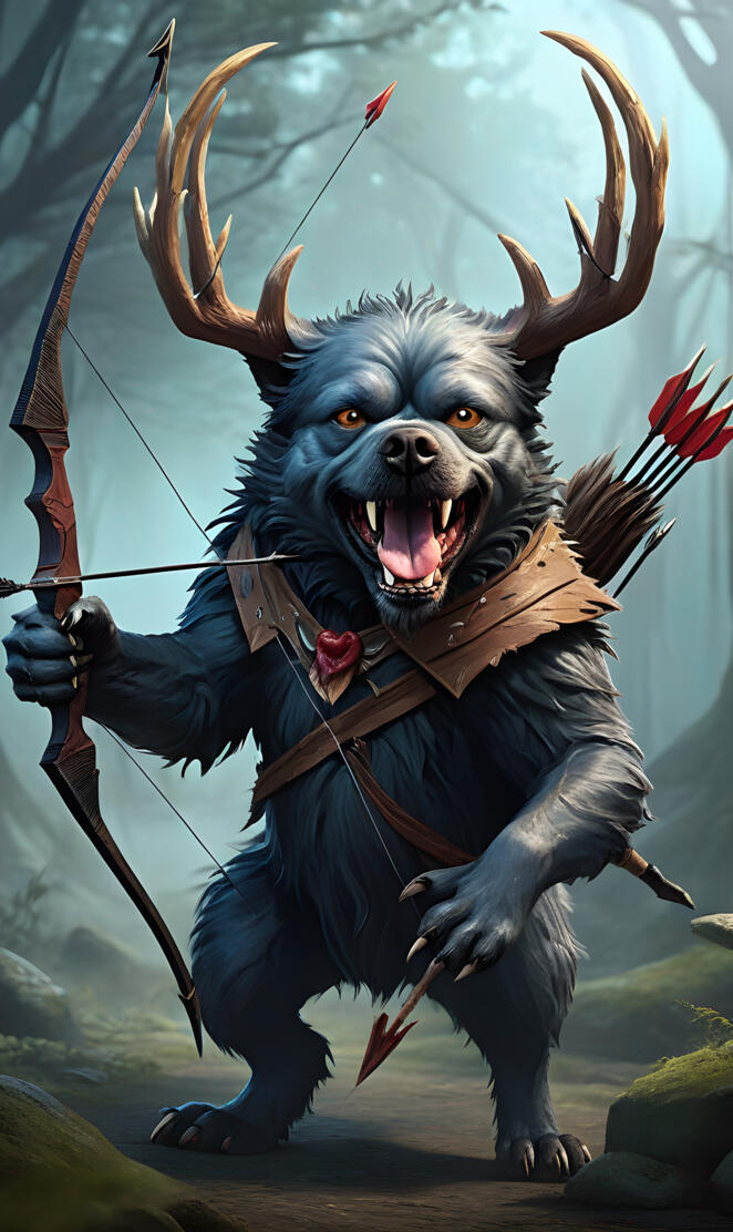 monster fighting with a bow