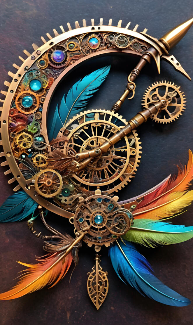 Steam Punk Rainbow Feathers