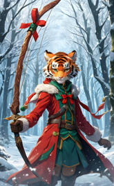 Rakasta cub practice winter archer