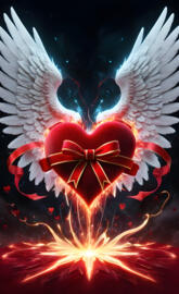 red velvet heart with bow