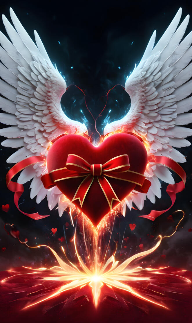 red velvet heart with bow