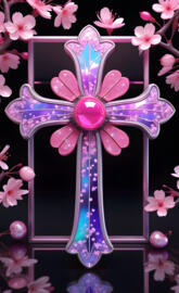 a purple bow on a flower