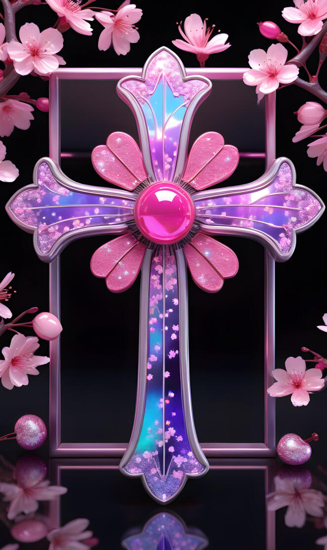 a purple bow on a flower