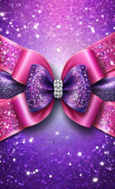 purple sparkly ribbon with bow