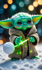 a green toy with a green bow