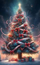 candy cane ribbon tree