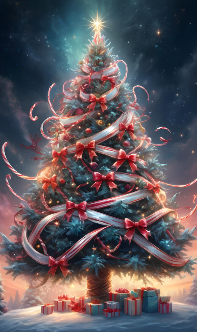 candy cane ribbon tree