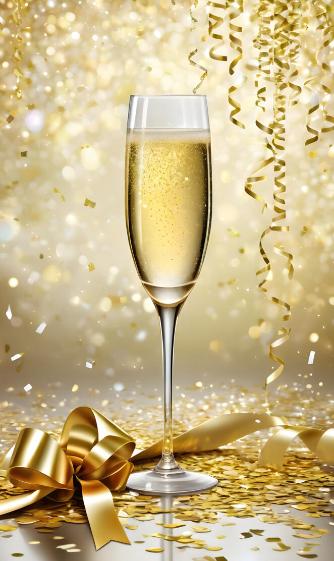 a glass of champagne