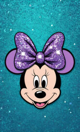 gilttering Minnie mouse purple & teal
